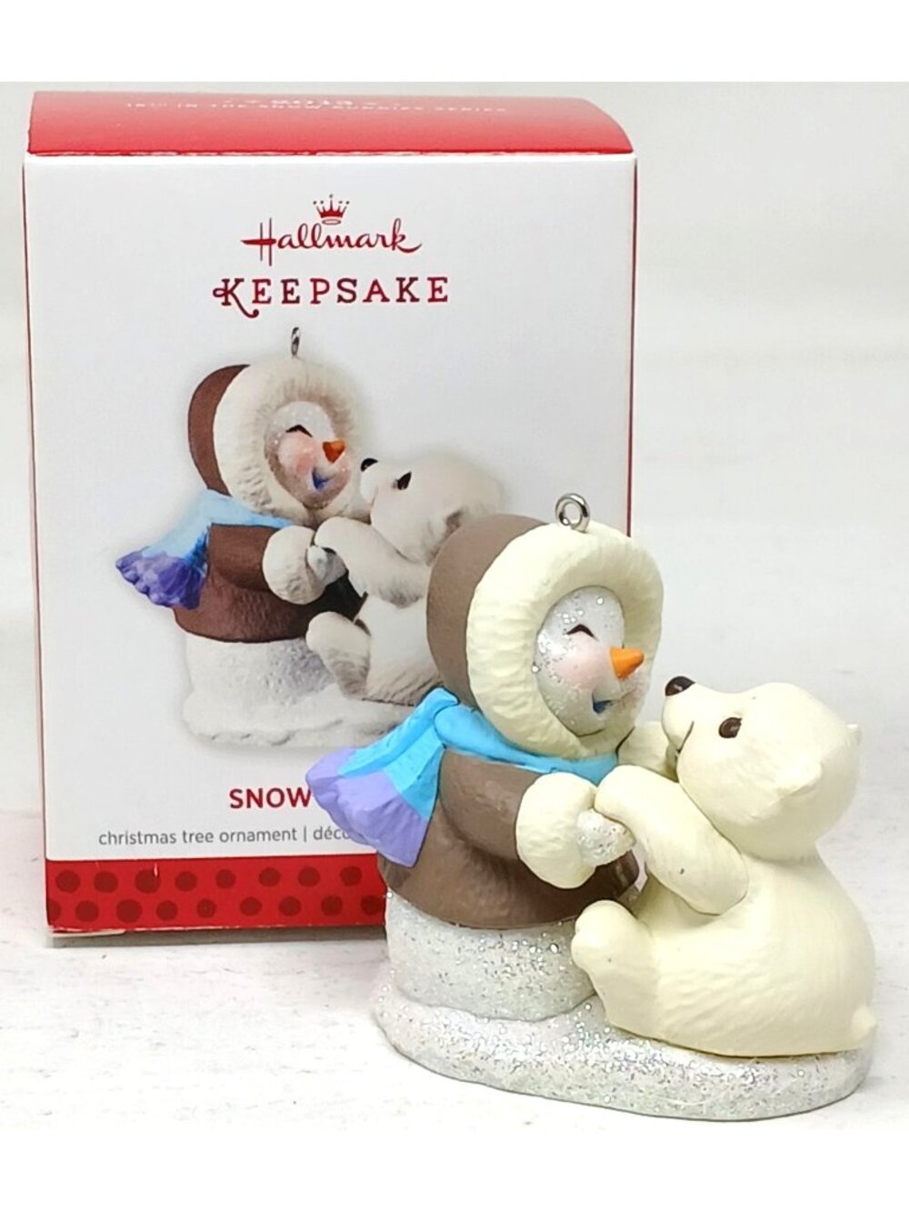 Hallmark 2013 Snow Buddies Ornament Snowman Polar Bear Cub 16th QX9012 #M-23